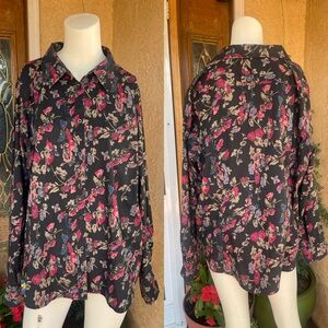 CHAPS Women’s Floral Button Down Shirt (XXL)